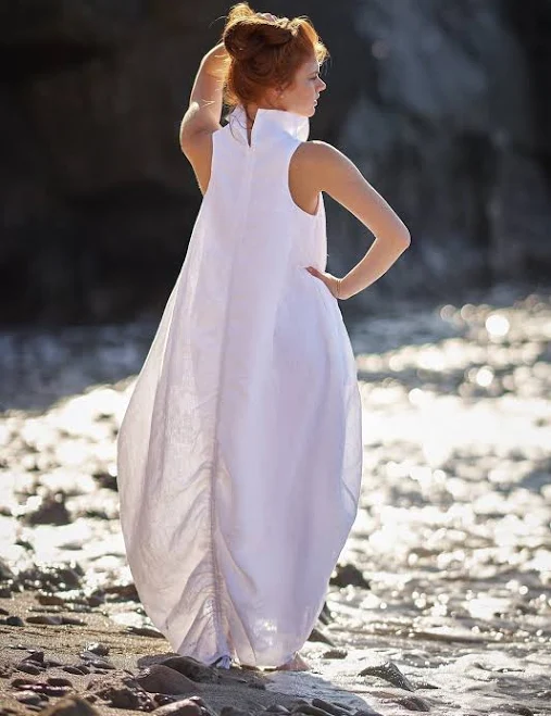 dress Linen Cowl Neck Maxi Dress VisibleArt $140
