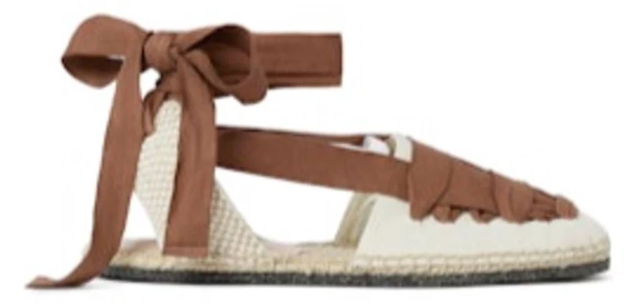 shoes Loeffler Randall Wilson Flat Ankle Wrap Espadrille Natural/Brown Garmentory $73.75