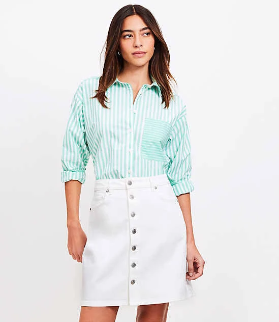 skirt Loft Women's Button Denim Mini Skirt LOFT $27.98