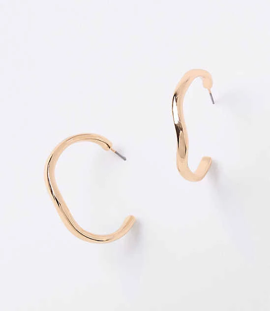 accessory Loft Women's Molded Metal Hoop Earrings LOFT $11.32