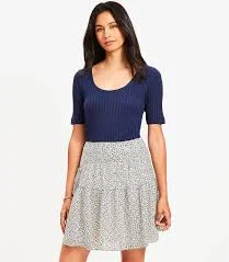 top Loft Women's Ribbed Scoop Neck T-Shirt LOFT $12.44