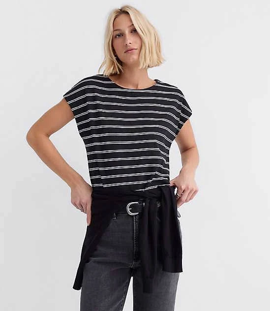 top Loft Women's Striped Modern Wedge T-Shirt LOFT $20.23