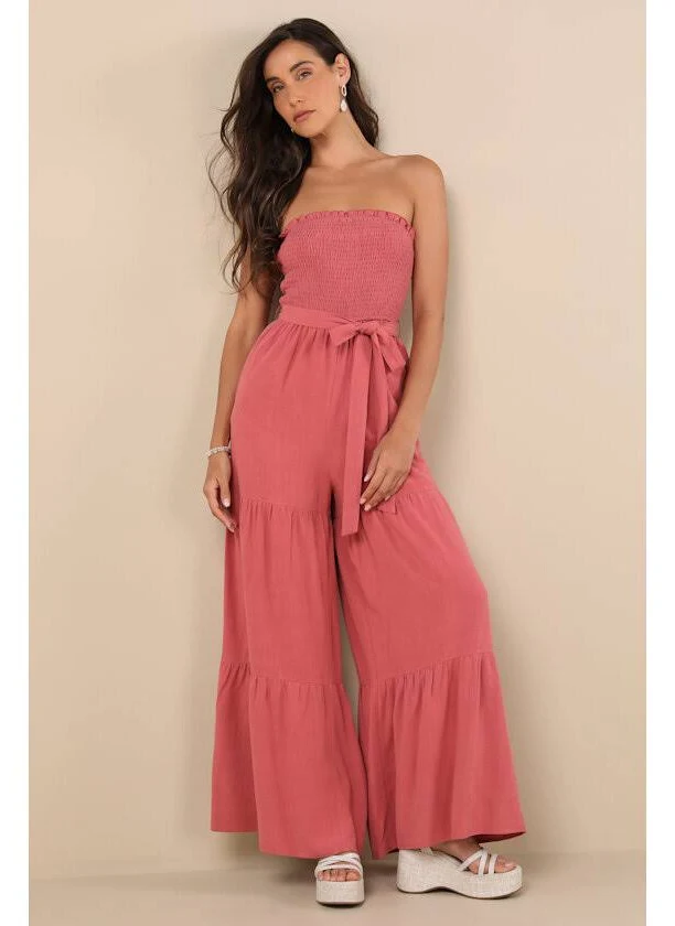 jumpsuit Lulus Linen Strapless Jumpsuit Poshmark $45