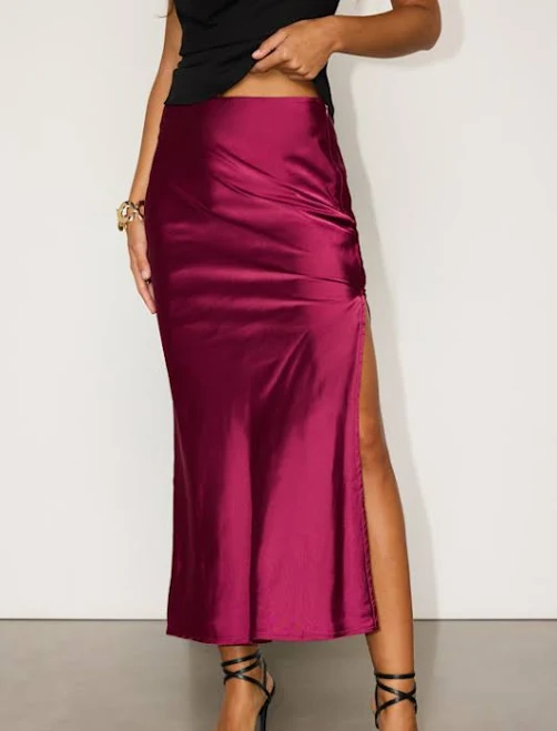 skirt Lulus Satin Midi Skirt Lulus $48