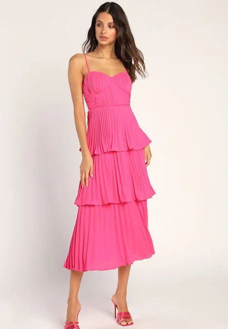 dress Lulus Tiered Bustier Midi Dress Lulus $63.2