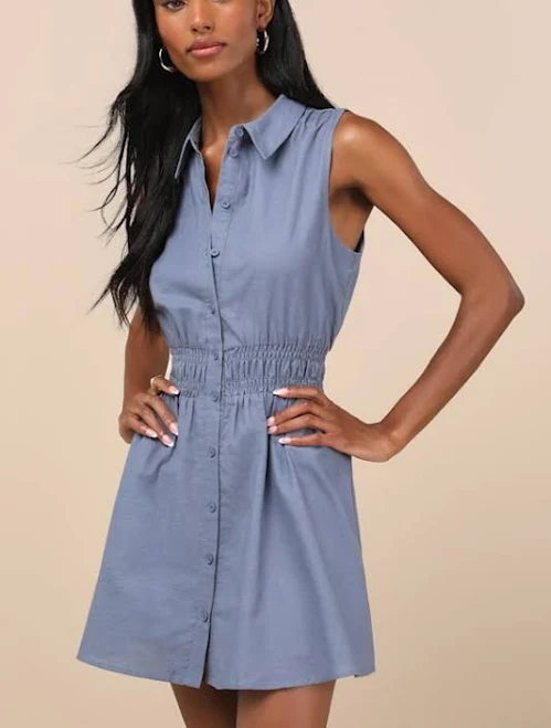 dress Lulus Women's Collared Button-Front Mini Dress Lulus $49