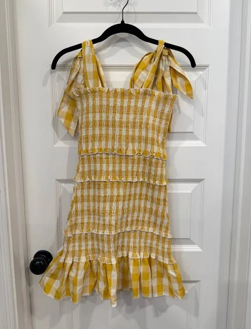 sundress Mable Gingham Mini Dress with Tie Straps Poshmark $25