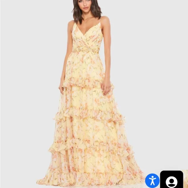 dress Mac Duggal Floral Tiered Chiffon Gown Poshmark $150