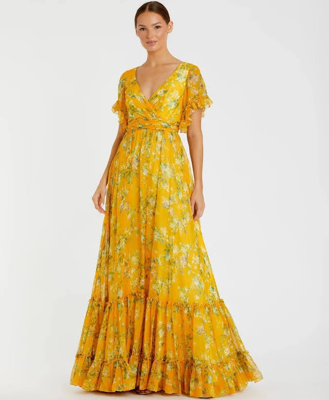 dress Mac Duggal Flounce Sleeve Floral Maxi Dress Mac Duggal $159