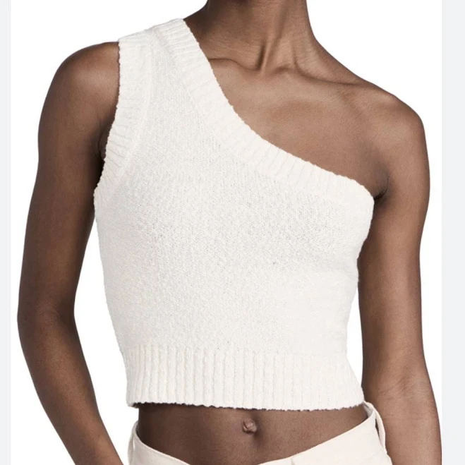asymmetric neck top Madewell Women's Textural-Knit One-Shoulder Sweater Tank eBay - bessido $29.99