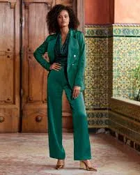 pants Malibu Satin Wide Leg Trouser Pant Deep Emerald Boston Proper $59.98