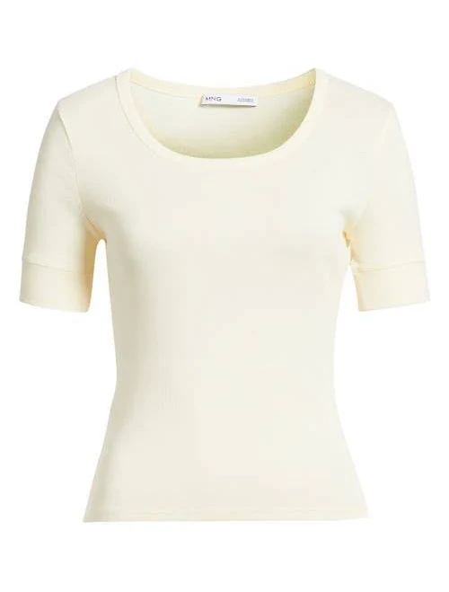 top MANGO Louise Short-Sleeved Fitted Cotton T-Shirt Nordstrom $35.99