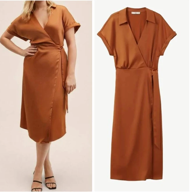 dress Mango Satin Wrap Dress Orange Size 20 Plus Size eBay - sa700653 $39