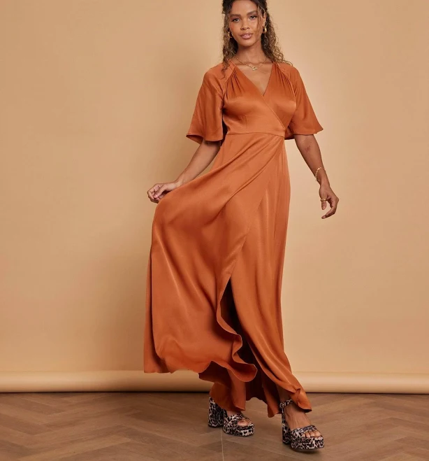 dress Margot Satin Wrap Bridesmaid Dress Maids To Measure $92