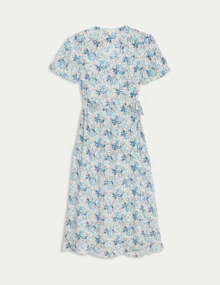 dress Marks & Spencer Floral V-Neck Midi Wrap Dress Marks & Spencer - United States $105
