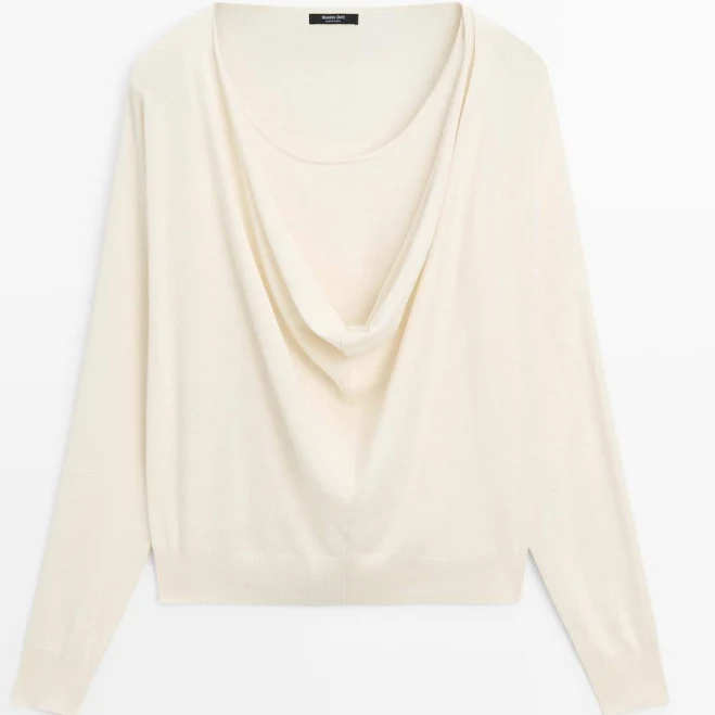 cowl neck sweater Massimo Dutti Women Cotton Blend Knit Sweater With Cowl Neck Massimo Dutti $130