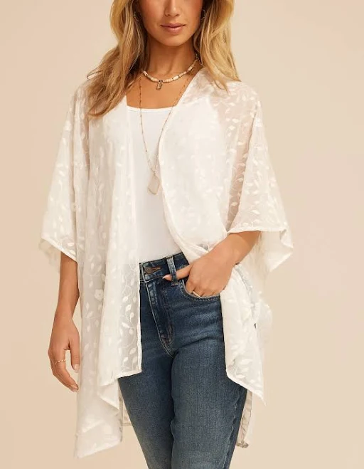 outerwear maurices Women's Embroidered Floral Sheer Open Front Kimono Maurices $39.99