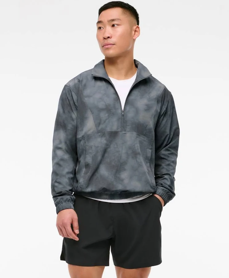 outerwear Men's Abercrombie & Fitch YPB motionTEK Windbreaker in Light Gray Wash Abercrombie & Fitch $49.99
