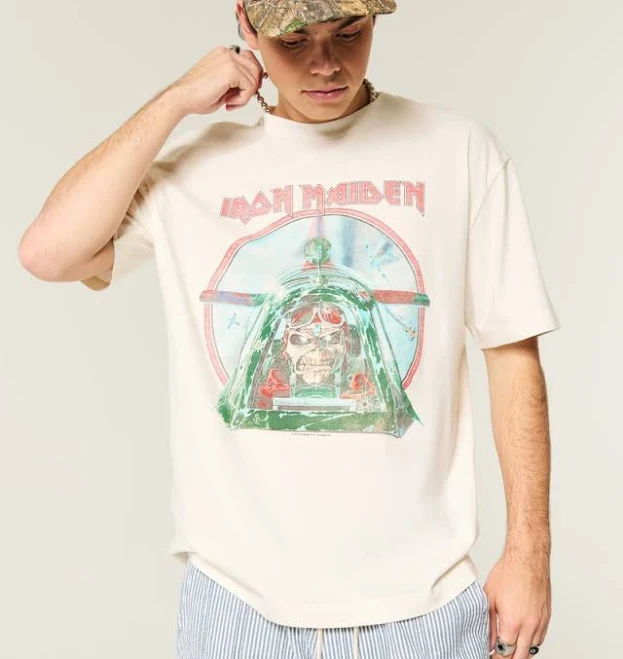 top Men's Hollister Boxy Rob Zombie Graphic Tee Hollister Co - Official $13.99