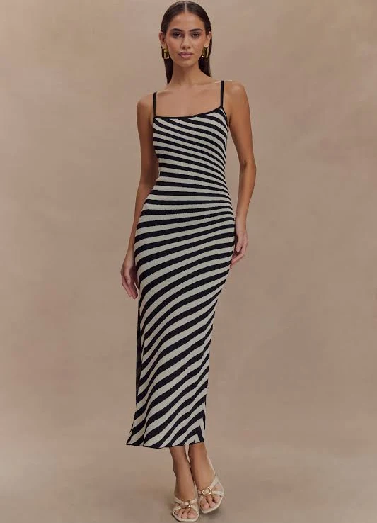 dress Meshki Raven Striped Knit Midi Dress meshki.us $81