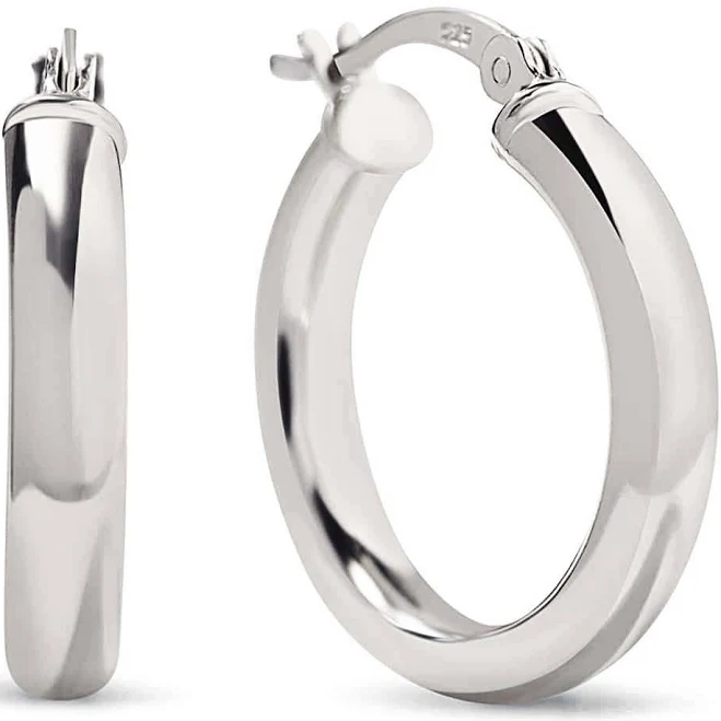 accessory Midi Thick Silver Hoop Earrings AMY O Jewelry $45
