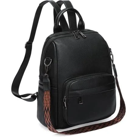 bag Mini Backpack for Women Fahsion Vegan Leather Backpack Lightweight Ladies Bag Small Travel Purses Daily, Adult Unisex, Black Walmart - JuYuDZ $42.48