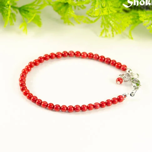 accessory Minimalist Coral Gemstone Beaded Bracelet Etsy - ShokhJewelry $11.69