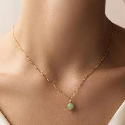 accessory Minimalist Gold Jade Pendant Necklace Etsy - Seller $19.88