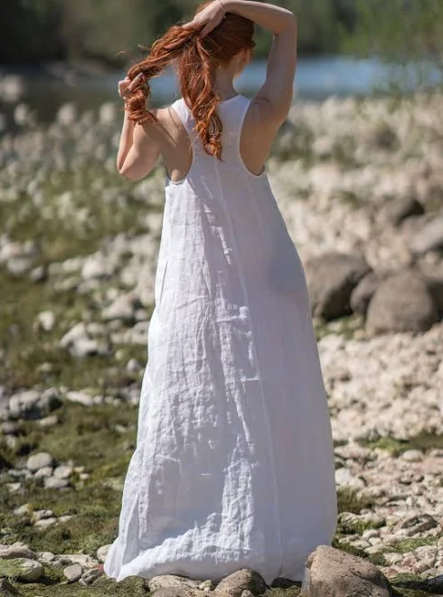dress Minimalist Linen Maxi Dress VisibleArt $114