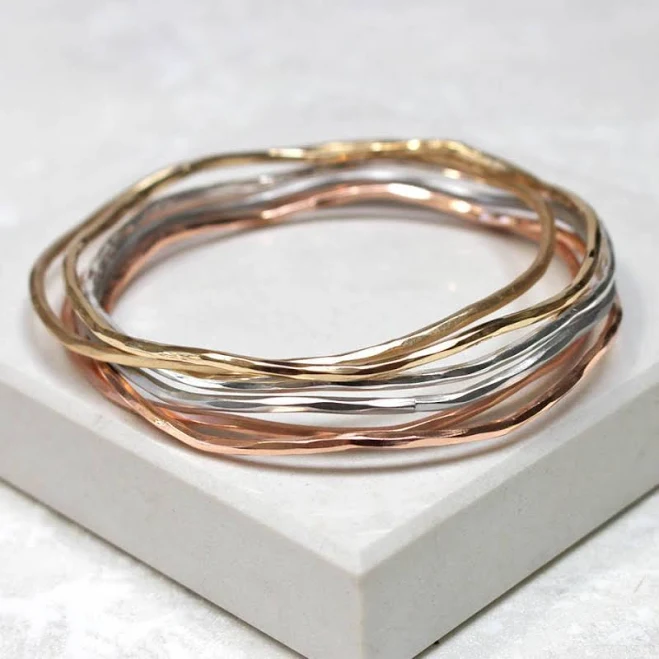 accessory Mixed Metal Stacking Bangles Etsy - Seller $58.89