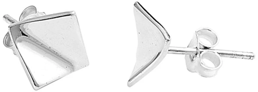 accessory Modern .925 Sterling Silver Geometric Minimalist Stud Earrings Sac Silver $15.36