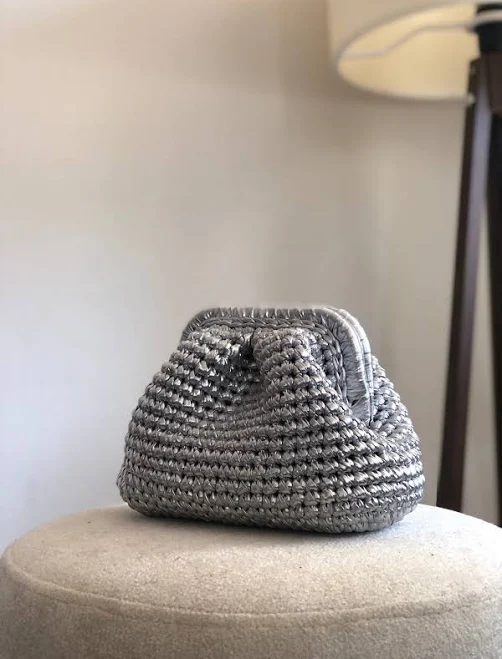 bag Modern Silver Metallic Clutch Bag Etsy - HilenisDesign $120