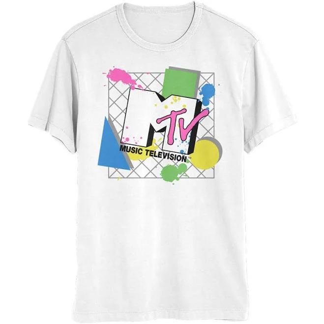 top MTV Men's 80s Abstract Logo T-Shirt Old Glory $17.95