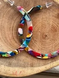 accessory Multi coloured acrylic hoop earrings, 2 inch hoop, lots of different colour ways Etsy $9.41