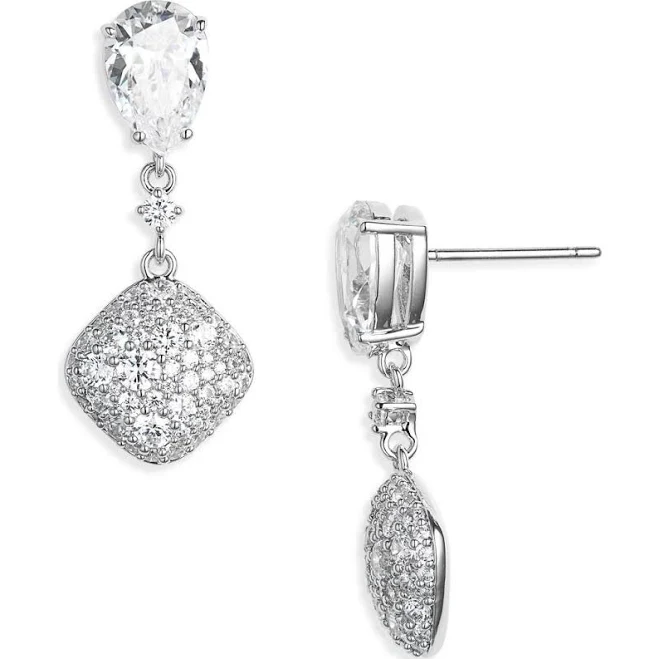 accessory Nadri Women's Crushed Cubic Zirconia Double Drop Earrings Nordstrom $75
