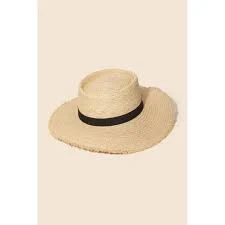 accessory Natural/Black Ribbon Bow Strap Straw Sun Hat Estella Boutique $27