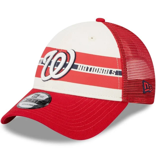 accessory New Era Men's Washington Nationals Team Stripe Trucker Snapback Hat Fanatics $23.99