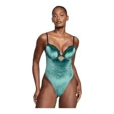 bodysuit NEW Victoria's Secret Teal Velvet Bodysuit Poshmark $56