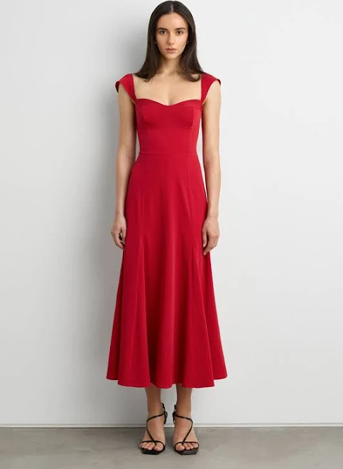 dress Oak + Fort Sweetheart Neckline Corset Midi Dress Oak and Fort US $98