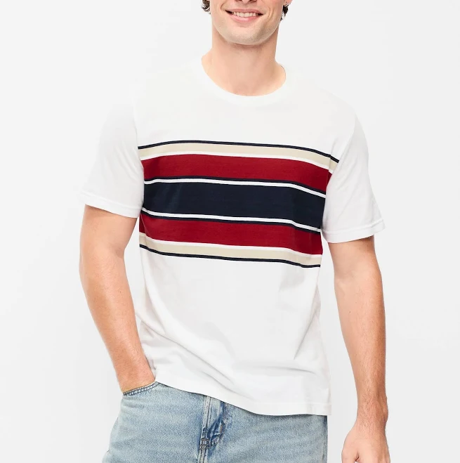 top Old Navy Men's Blue Striped T-Shirt for Old Navy $8.49