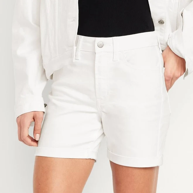 bottoms Old Navy Women's High-Waisted 5-Inch Jean Shorts Old Navy $14.99