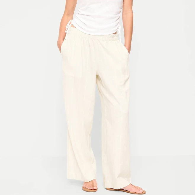 pants Old Navy Women's High-Waisted Linen-Blend Super Wide-Leg Pants Old Navy $28