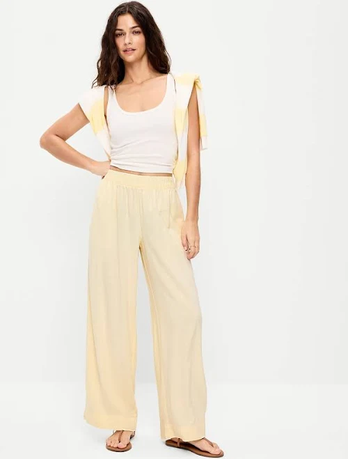 pants Old Navy Women's High-Waisted Linen-Blend Super Wide-Leg Pants Old Navy $28