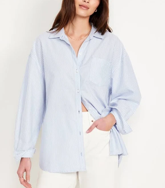 top Old Navy Women's Oversized Button-Down Boyfriend Shirt Old Navy $23.99