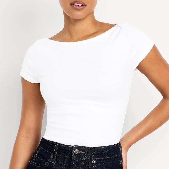 top Old Navy Women's Snug Boatneck T-Shirt Old Navy $8.49