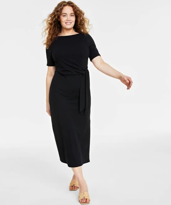 dress On 34th Women's Crewneck Wrap Tie Dress Macy's $19.99