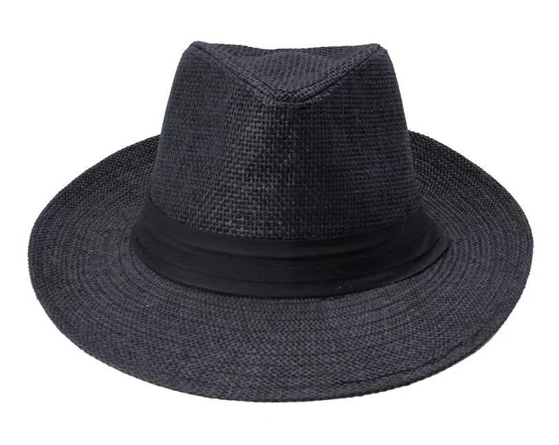 accessory Paper Straw Panama Hat with Black Ribbon eBay - avi-43 $17