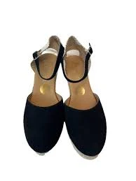 shoes Paseart Black Suede &Jute Wedge Spain Espadrille Sandals Ankle Strap Size 40/9 eBay $32