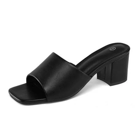 shoes Penny Sue Women's Block Heel Mule Sandals Walmart - Pennysue $27.99