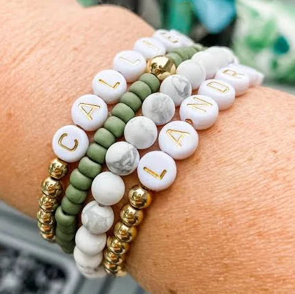 accessory Personalized Beaded Bracelet Etsy - callieandkate $14